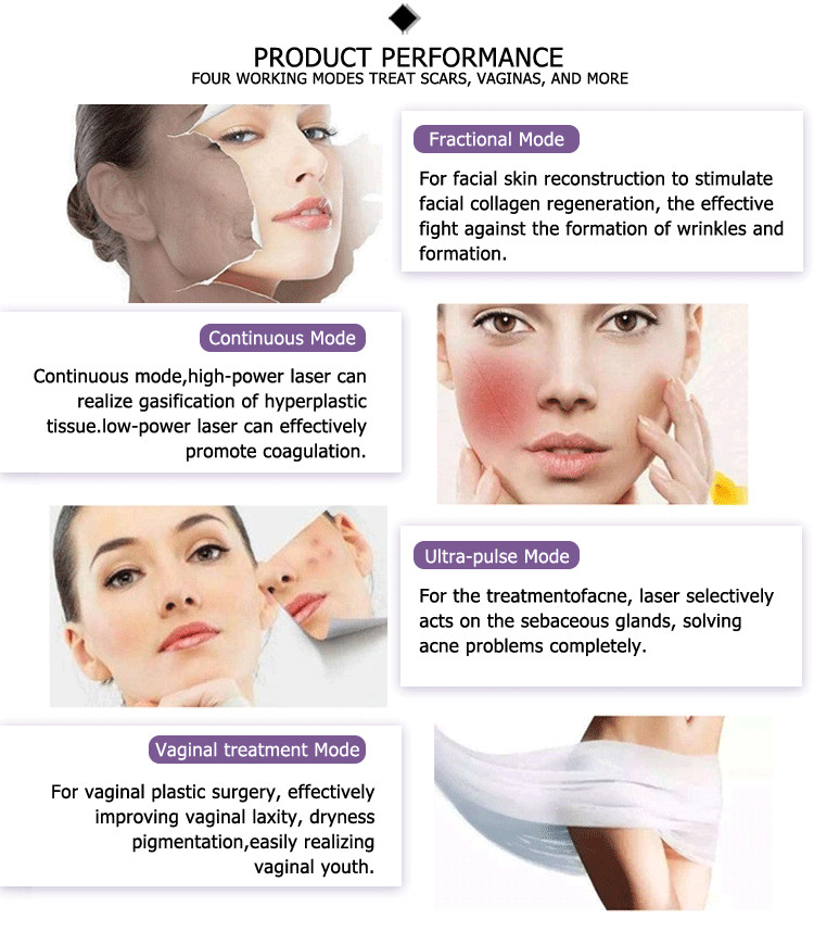 china skin resurfacing machine vaginal scanxel round fotona fractional co2 laser with 3 heads