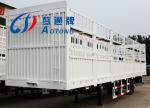 Tri Axles Livestock Fence Cargo Semi Trailer Truck with 28 Ton Two Speed Landing