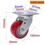 100mm 4 Heavy Duty Casters 350kg Load Aluminium Caster Wheels