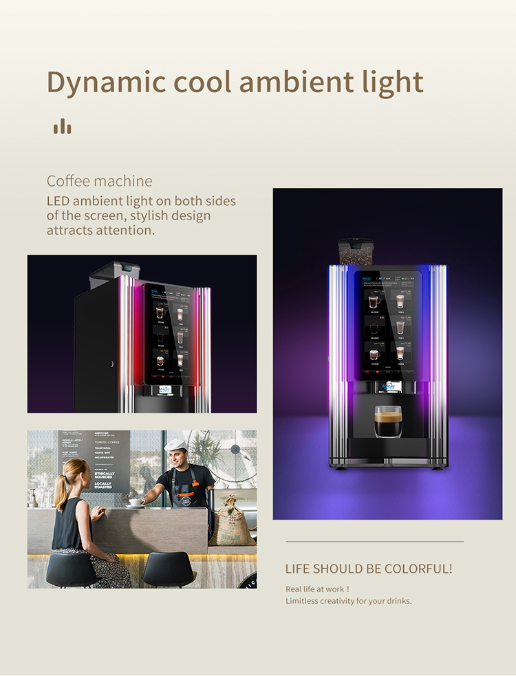 Factory High Quality Touch Screen Tea Coffee Vending Machine For Office
