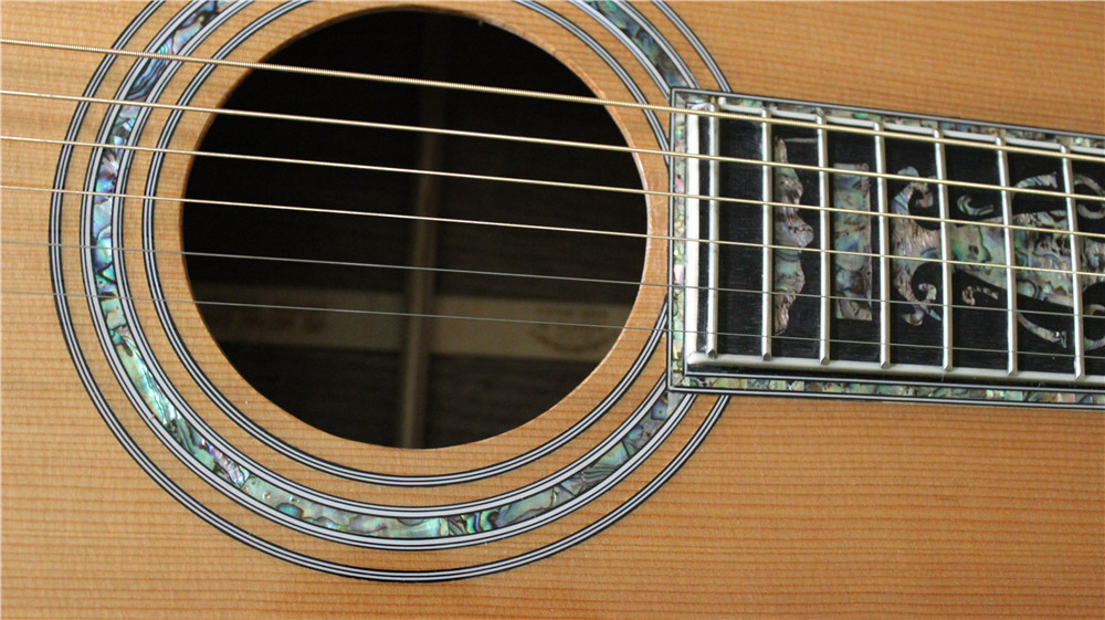 Acoustic Guitar,Solid Korean pine top,OEM Ebony fingerboard 41 inch 00045 Acoustic Guitar