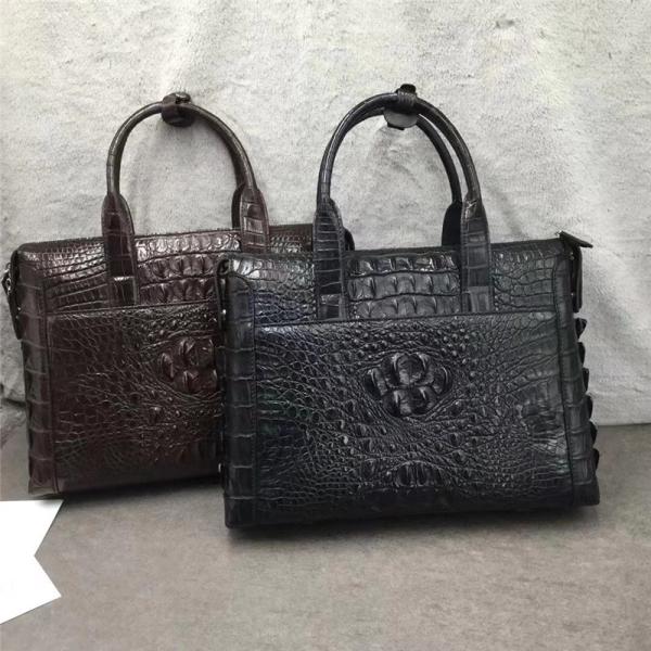 Exotic Genuine Crocodile Skin Businessmen ZIP Laptop Briefcase Authentic