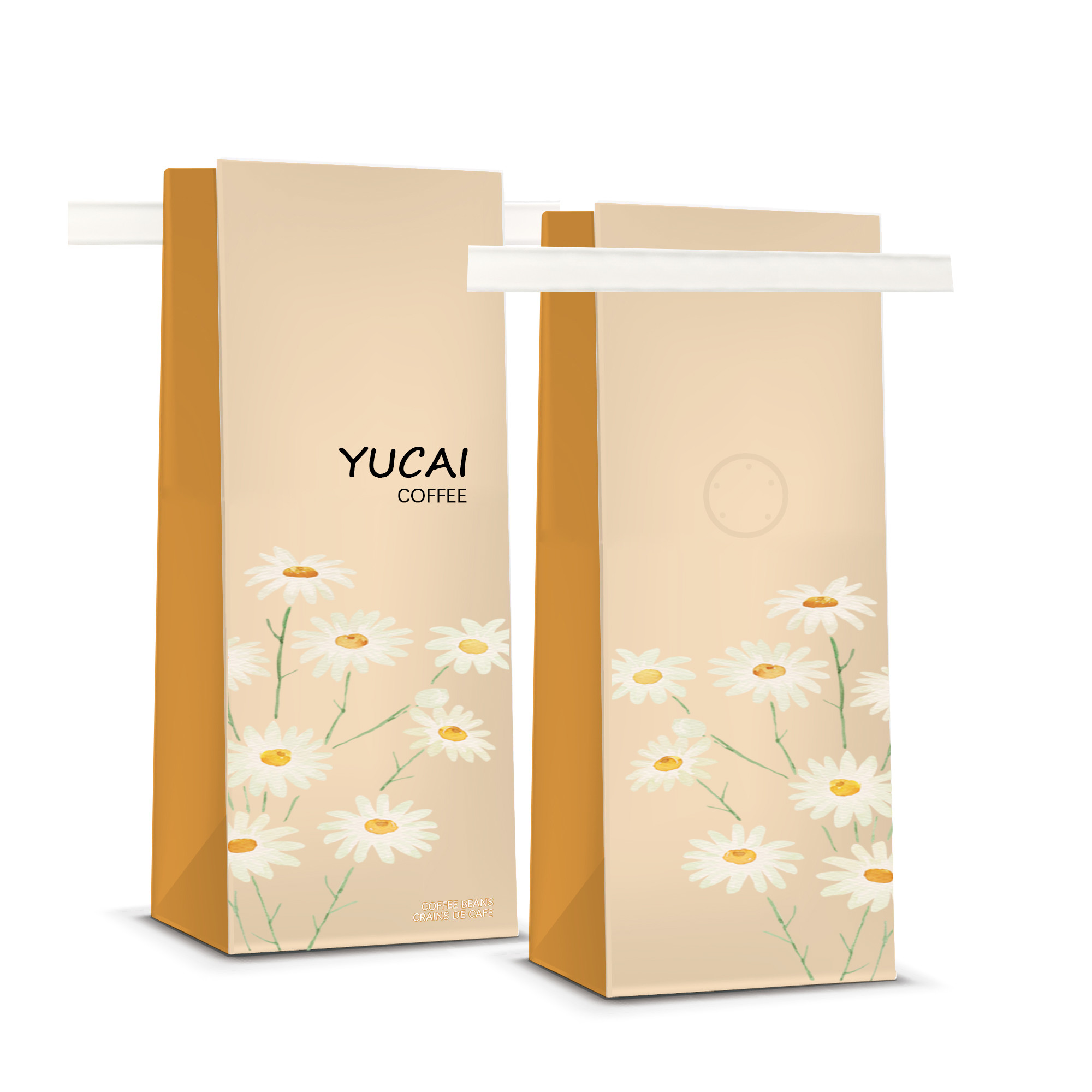 500g 1000g Coffee Packaging Bags Custom Printed Flat Bottom 200mic With Tin Tie / Valve