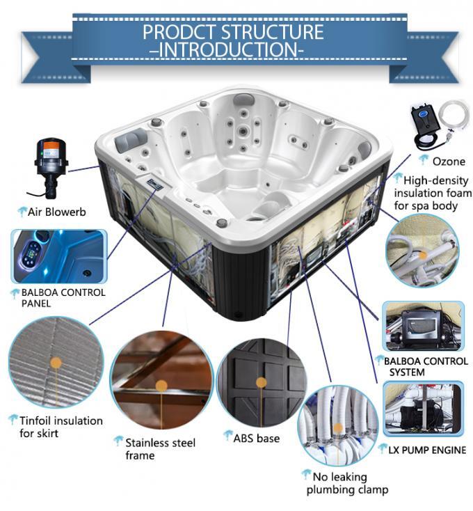 Jacuzzier Outdoor Spa Tub With Hydrotherapy Whirlpool Hot Tub For 5 Person Luxury Massage For Villa Use