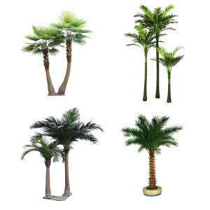 Quality Realistic Silk H350cm Outdoor Fake Coconut Palm Tree Easy To Care wholesale