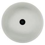 110mm Height Glass Basin Bowl 420mm Length Textured Round White Vessel Sink