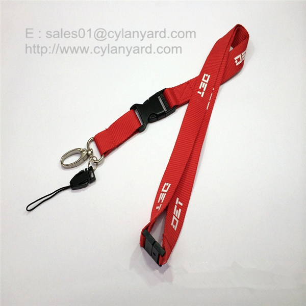 Custom print polyester lanyard with release buckle