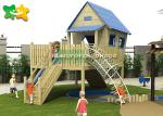 LLDPE Wooden Playground Slide , Garden Swing Slide Wooden Plastic Parts