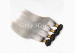 Silver Grey Ombre Human Hair Extensions Unprocessed Straight Virgin Hair