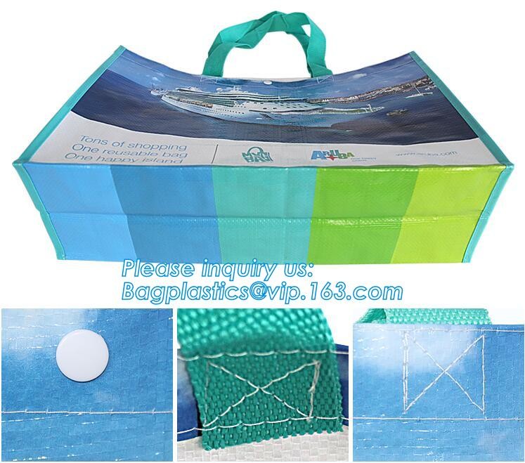Fashion WaterProof PP Woven Laminated Handle Shopping Bag,fashion laminated reusable pp woven big shopping woven bag
