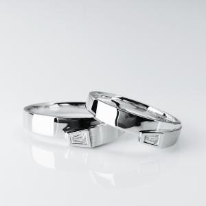 Quality Ladder Square Diamond 18.5 Gold Wedding Ring Designs For Couple wholesale
