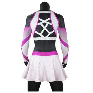 Quality Soft Competition Cheer Uniforms , Womens Pink Cheerleader Costume Quick Dry wholesale