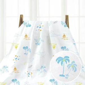 Quality Anti Bacterial Baby Nursing Blanket Multi Purpose Uses Eco Printing wholesale