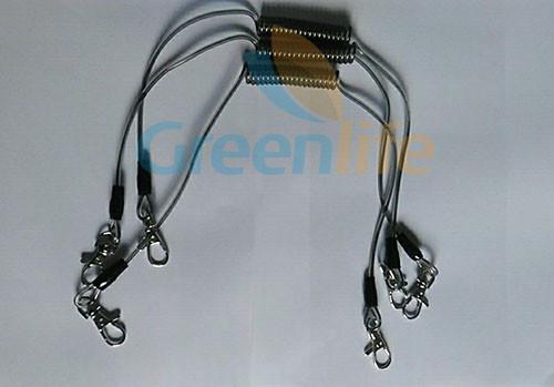 Stainless Steel Spiral Lanyard Plastic Coated with Alloy Trigger Snaps