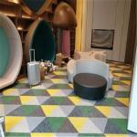 Fashion Pattern PVC Woven Vinyl Flooring Tiles For Hotel / Home Anti Slip