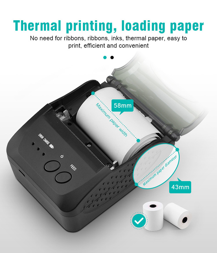 58mm Thermal Receipt Printer USB Port Android IOS Windows System