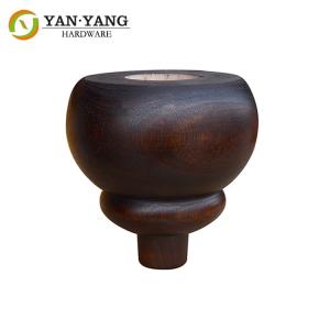 Quality Vintage Furniture Legs solid round shape dark Wood Sofa Feet wholesale
