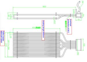Quality 480V 600mm Multi Tube Immersion Heater , Industrial Immersion Heater Vertical wholesale