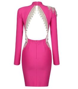 Quality Custom Clothing Factory China Luxury Sequin Tassel Dresses Women Party Sexy Rhinestone Lady Glitter Dress wholesale