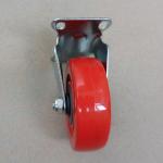 75mm/100mm/125mm Industry Barrow Wheels Double Bearing Red Plastic Wheel Castor