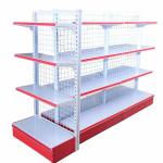 Metal Mesh Back Gondola Shelving Heavy Duty Grocery Shop Display Shelf