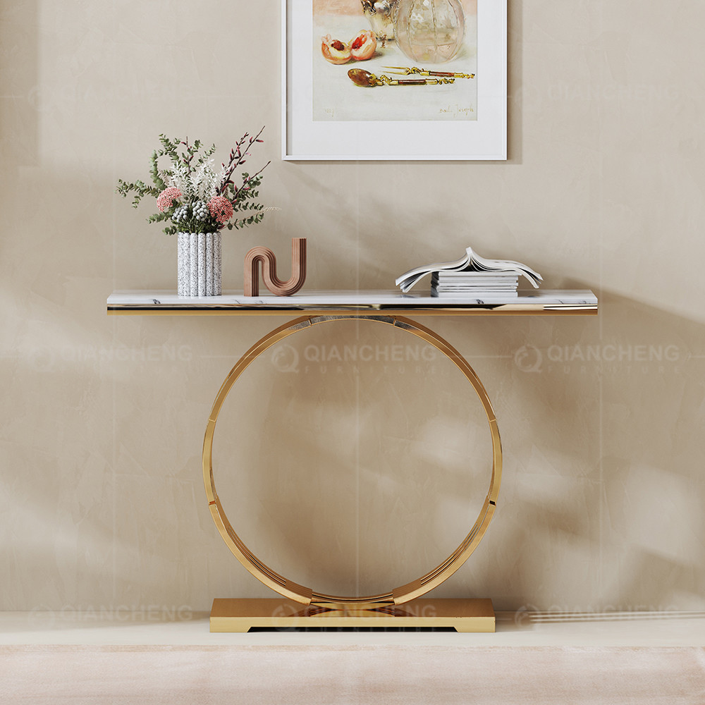 Metal 201 SS Console Table Living Room In Gold Hallway Furniture