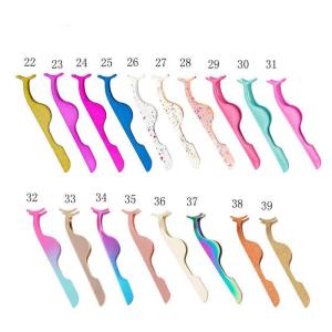 Quality Reusable False Eyelash Clamp , SS Rose Gold Lash Tweezers wholesale