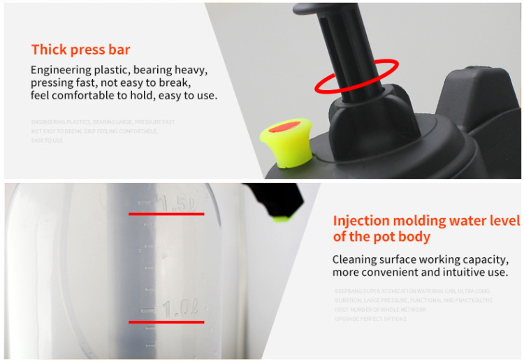 2L Hand Pump Pressure Sprayer Kettle Garden Watering Pot For Home