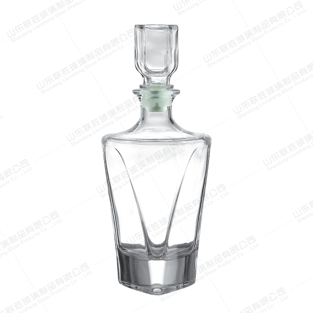 Sealing Type Glass Lid Square and Cylinder Vodka Wine Glass Bottle for Juice Whisky