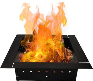 Quality Heavy Duty Steel Square Fire Pit Insert Ring Liner 24&quot; Inside 32&quot; Outside Diameter for Outdoor Wood Burning Fireplace Camping wholesale