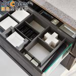 American Style Classical Solid Wood Grey Shaker Kitchen Cabinet in Gray and