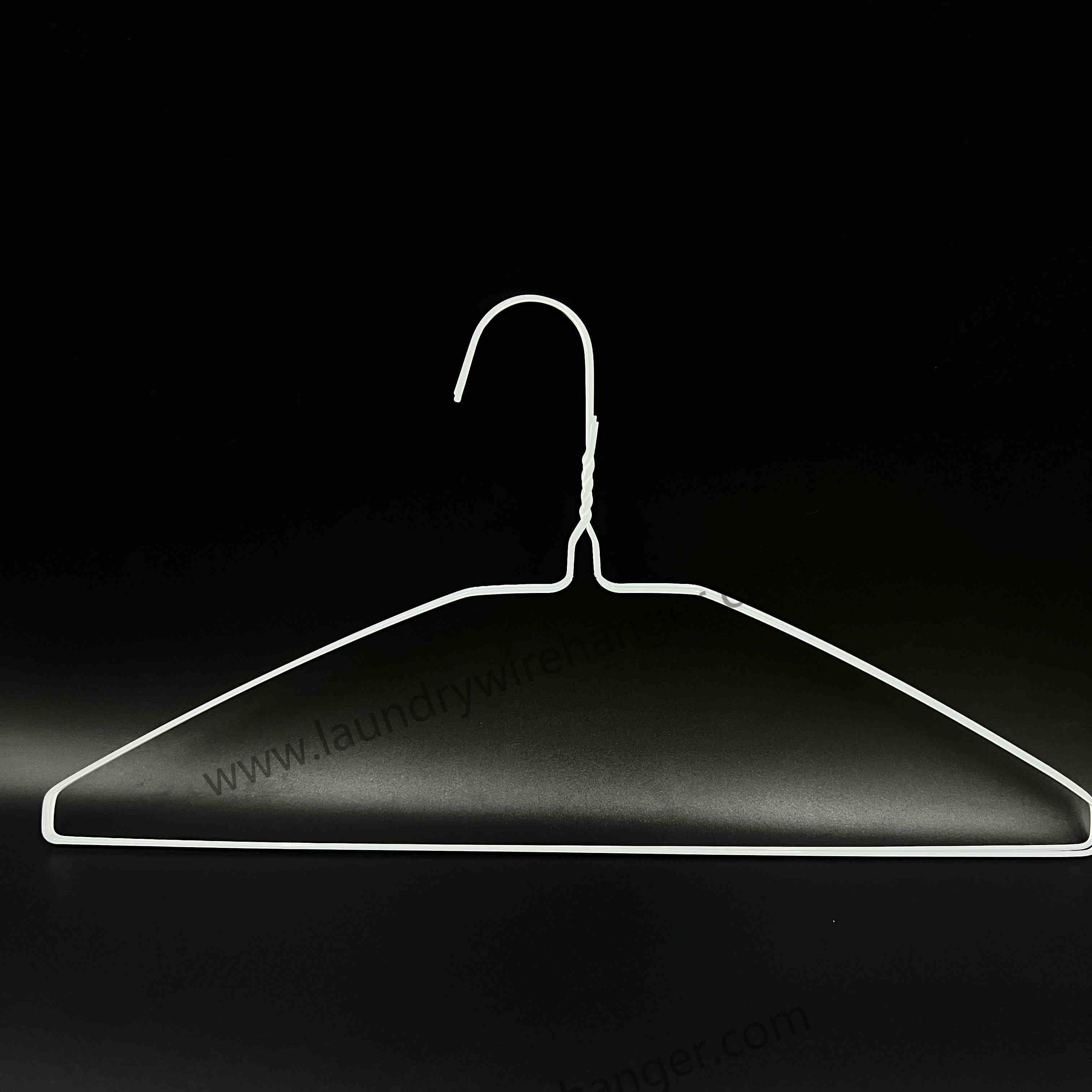 18inch White Disposable Coated Wire Hangers For Dry Cleaning Shop