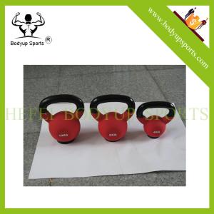 Quality 4KG-32KG Vinyl Dipped Kettlebells , Neoprene Coated Kettlebell With Rubber Seat wholesale