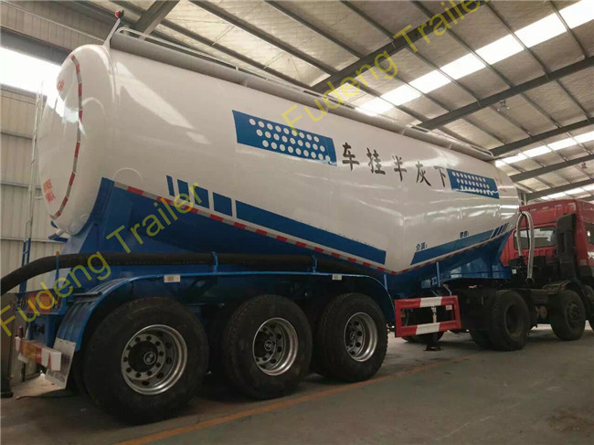 55cbm 3 Axle Dry Bulk Cement Truck Powder Transport Tanker Semi Trailer for Uganda