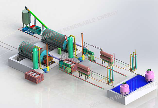 10 Tons Waste Plastic Pyrolysis Plant , Batch Waste Tire Pyrolysis Plant