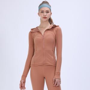 Quality Autumn/Winter Hooded Jacket Top Yoga Coat Long Sleeved Slim Fit Sports Fitness Wear for Women wholesale