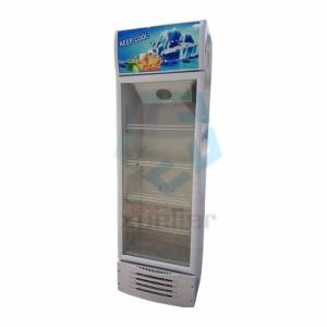 Quality Commercial glass cold drink single door fan cooling display freezer wholesale
