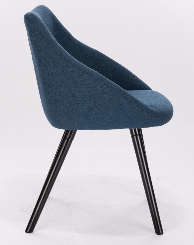 Modern Upholstered Comfortable Dining Room Chair With Black Iron Leg Padded Room Chairs