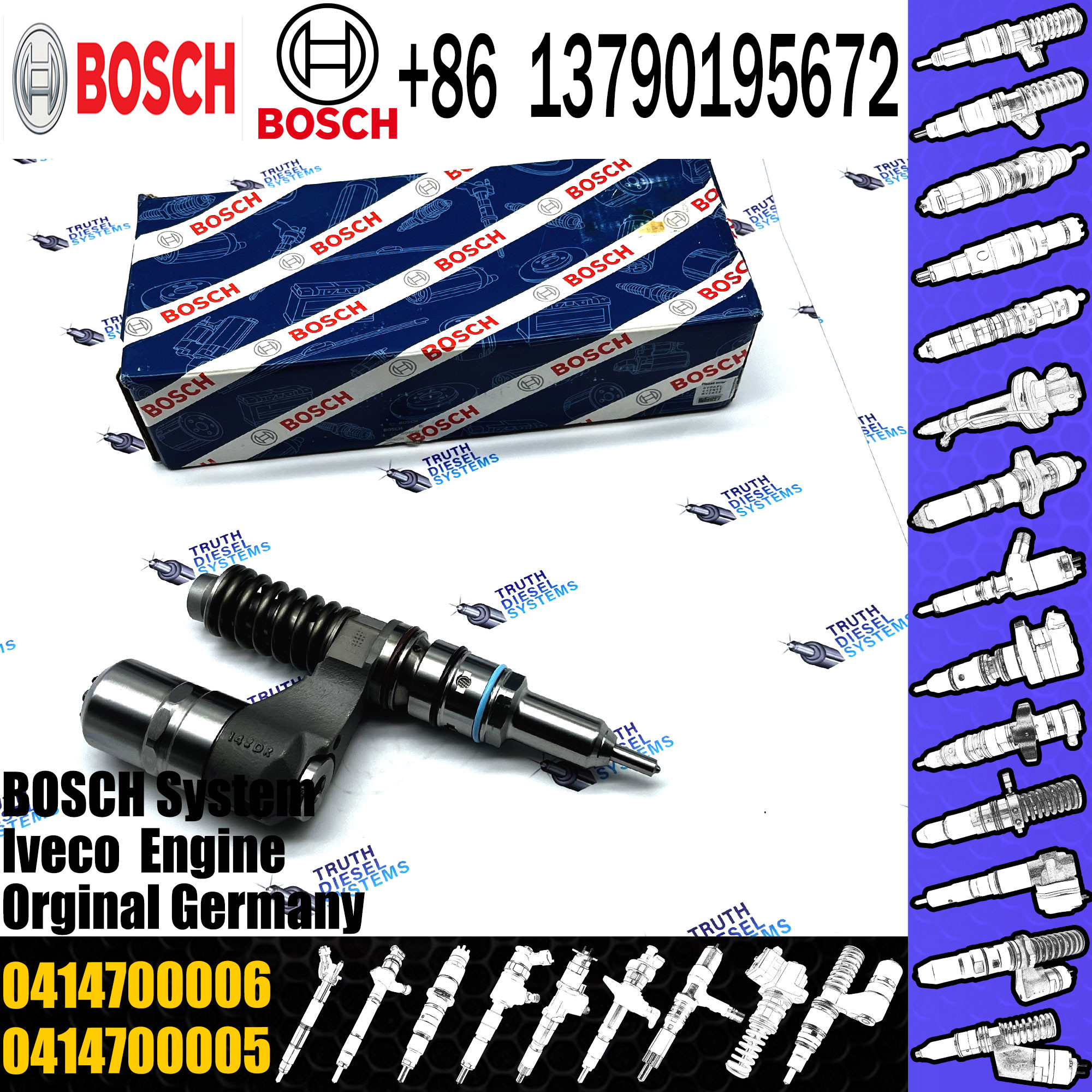 Diesel Fuel Injector For Iveco Stralis Bosch Unit Injector 0414700006 504100287