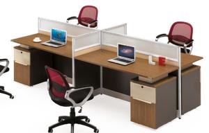 Quality modern 4 seater office glass workstation furniture wholesale
