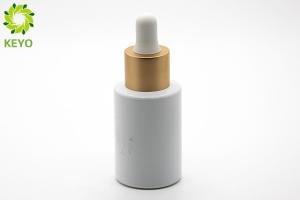 Quality Round White Glass Foundation Bottle / Dropper Bottles Capacity 30ml wholesale