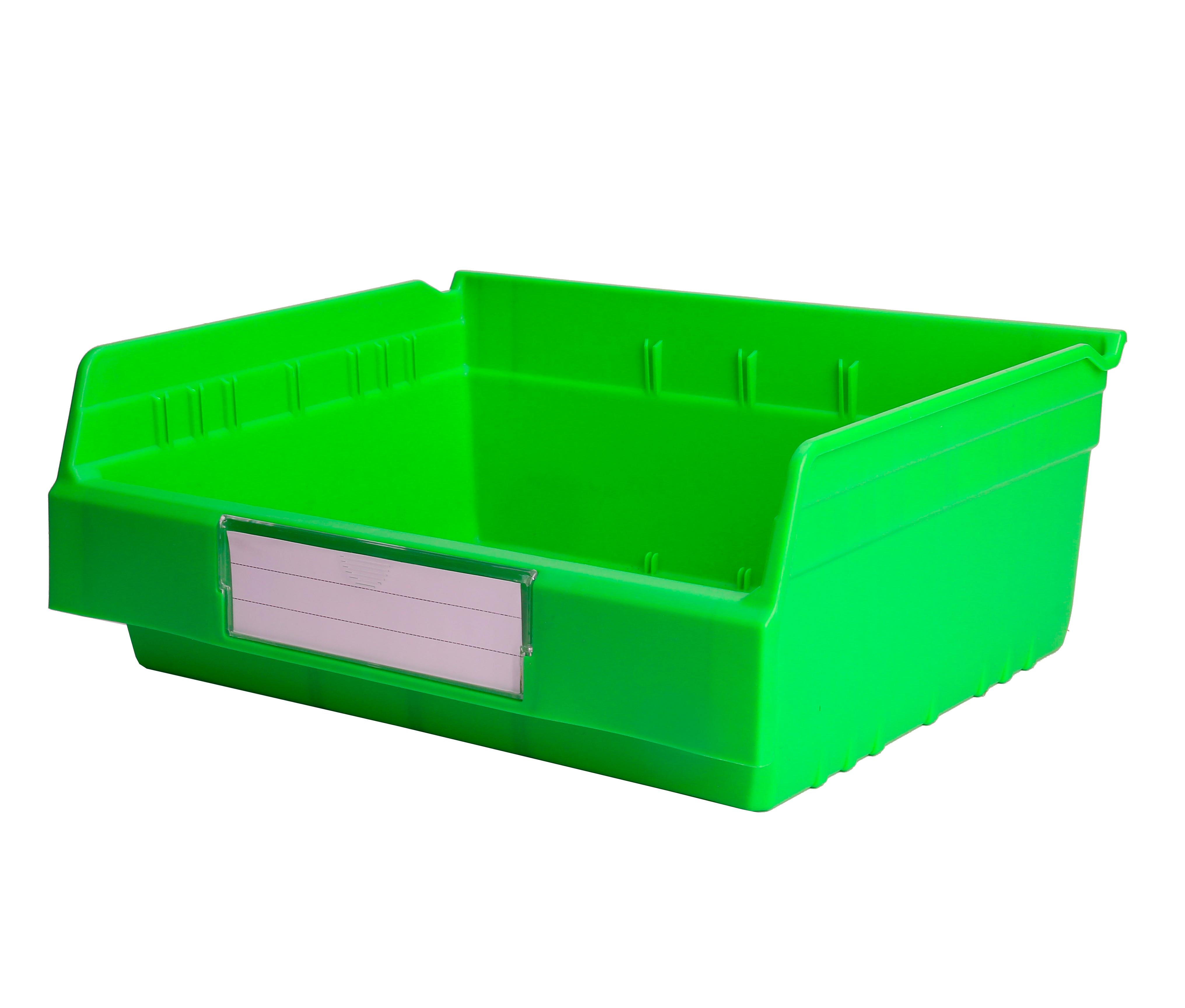 Efficiently Store Tools in Warehouse with Stackable Plastic Bins Solid Box Style