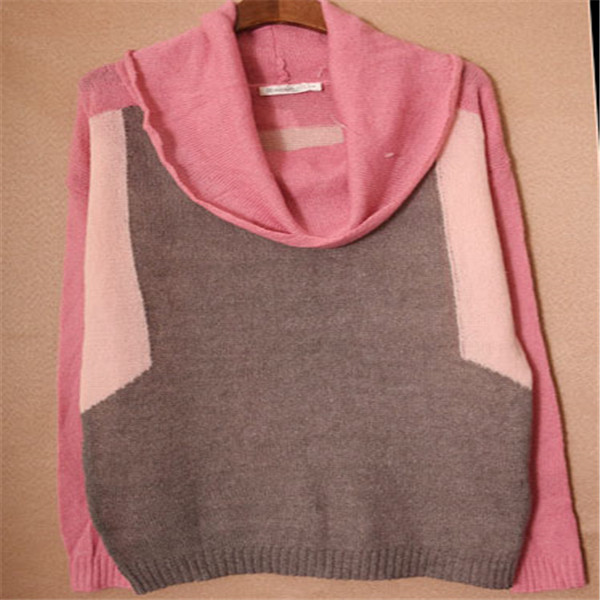 Revolution , Ladies Big Neck Seaters Color matching sweater autumn new style Women's trend