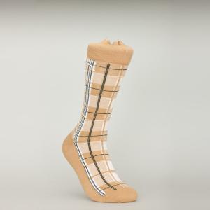 Quality Brown Rhombus Spandex Thick Dress Socks , Adults Men's Patterned Dress Socks wholesale
