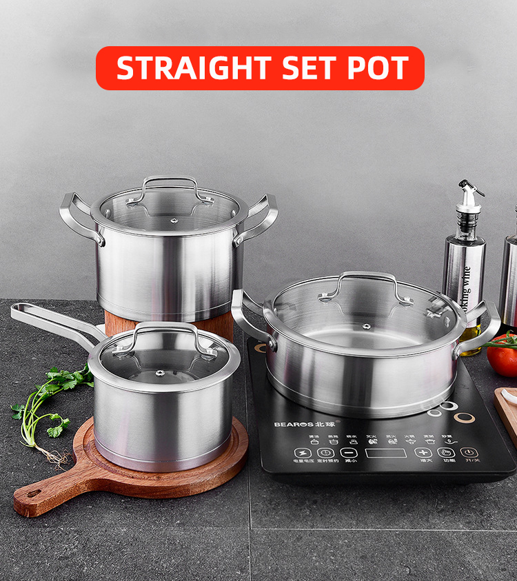 New Arrival Stainless Steel Kitchen Cookware Sets Pots And Pans Saucepan Pot Set Cookware Set Cooking