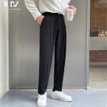 American Spring and Summer Trousers Men's Loose Waisted Retro Paris Button