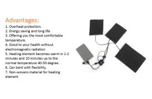 Quality 2200mAh Lithium Polymer Battery Heated Pad 5V 1.85A 9.5W wholesale