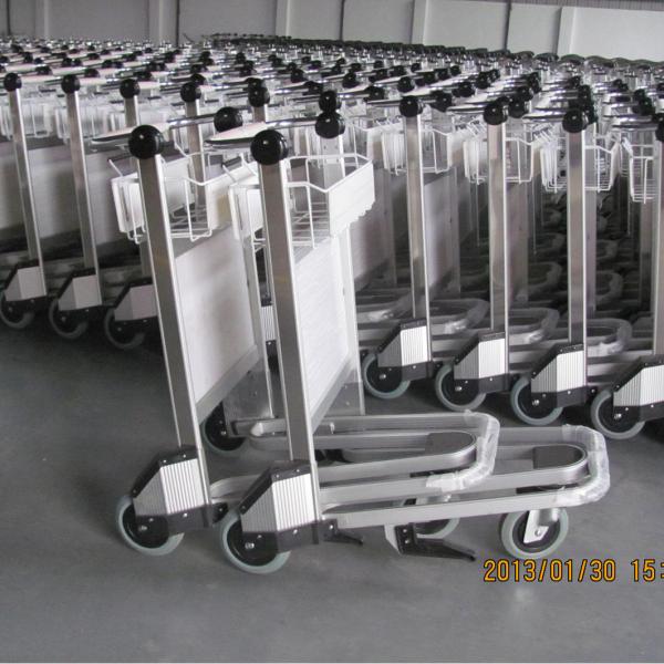 Stainless Steel Powder Coating Airport Luggage Trolley 250 Kgs Per Layer Load
