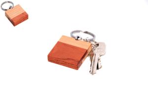 Quality Bi-wood square key chain wholesale