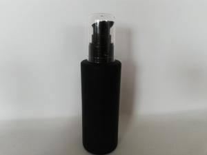 Quality Black Empty Lotion Containers / Frosted Glass Packaging Pump Bottles wholesale